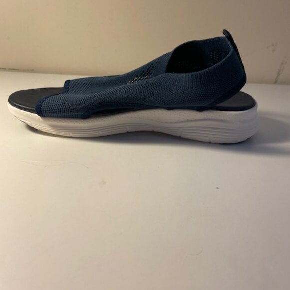 Navy blue fabric mesh Sandals - Picture 4 of 5